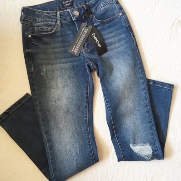 bebe Jeans rhinestone pockets NWT - Picture 3 of 8